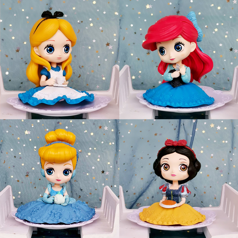 盘子公主蛋糕装饰摆件喝下午茶爱丽丝灰姑娘白雪模型生日烘焙配件