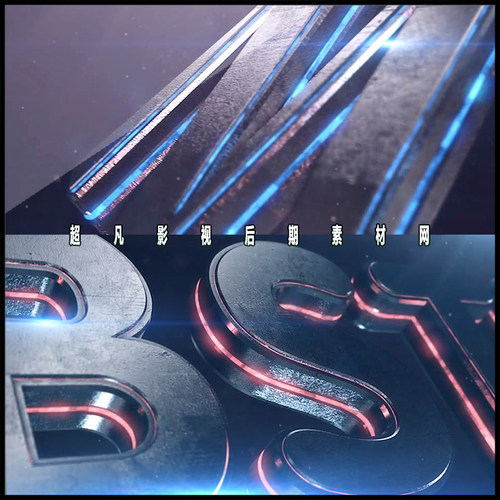 E3D制作暗黑风格三维logo文字标志片头动画金属标志演绎AE模板