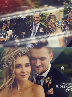 2018唯美浪漫大气婚礼相册视频图片循环展示暖场幻灯片AE模板