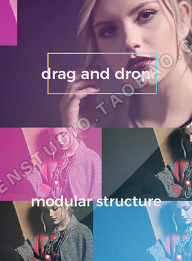 视频剪辑婚礼花絮拍摄素材快速合成动感时尚多画面展示Premie模板