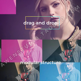 视频剪辑婚礼花絮拍摄素材快速合成动感时尚多画面展示Premie模板