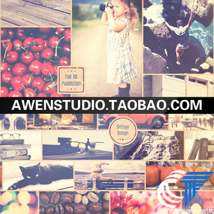 多图片分屏切换展示瀑布流甜美记忆产品介绍推介视频片头动AE模板