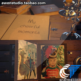 三维怀旧感恩成长相册本复古展示回忆老照片视频幻灯片AE模板