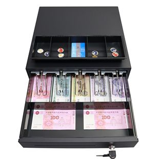 新款 箱饭店超市收钱盒钱箱咖啡店电脑405现金箱 服装 店收银机收款