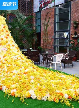 大型仿真花艺道具橱窗美陈孔雀