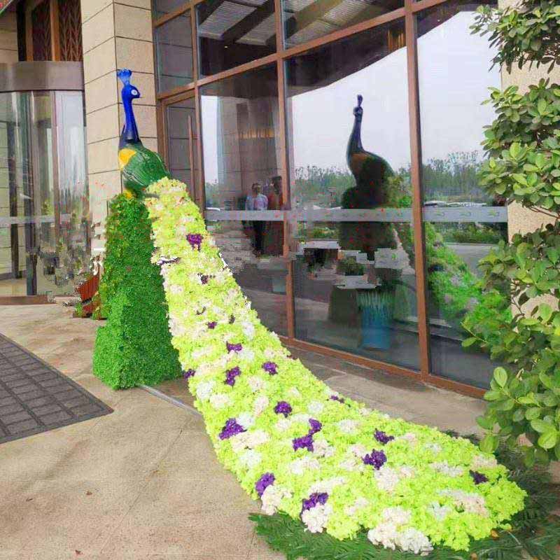 大型园林孔雀铁艺绿植仿真动物