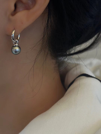 厂家DIY珍珠配件素面简单S925纯银精工素耳圈耳环可拆卸 半成品拖