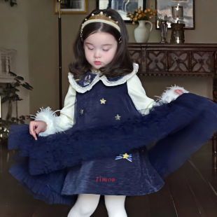 兔子警官朱迪女童连衣裙冬季 儿童加绒保暖公主裙拜年服两件套 新款