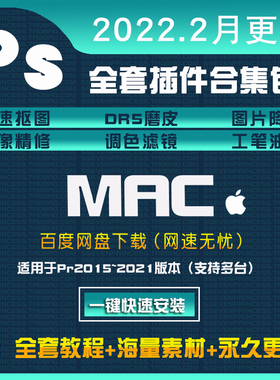 PsMac版插件合集专业精修图滤镜磨皮一键抠图美颜影楼DR5照片降噪