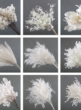 婚庆白色系仿真花婚礼堂白绿色布置插花花艺花材洋牡丹绢花排装饰