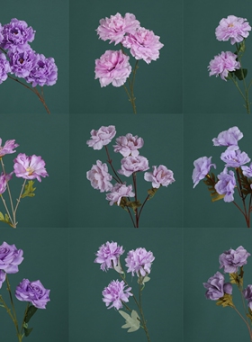 紫色系婚庆绢花仿真假花婚礼堂背景舞台花墙路引花艺绢花装饰布置