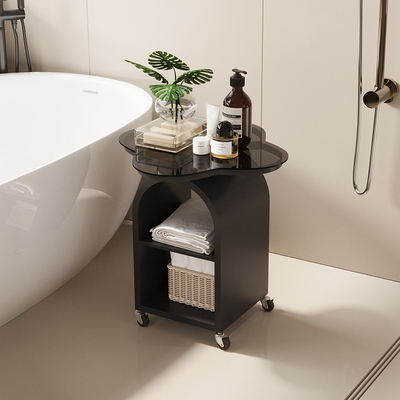 轻奢覆古可移动浴缸侧边置物架高级卫生间架子落地小推车收纳架