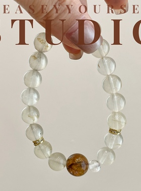 「小柠檬」原创设计黄色春夏百搭柠檬小珠单圈手串