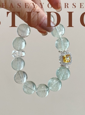 「薄荷冰」夏苒原创清爽春夏单圈蓝绿色薄荷曼波单圈手串