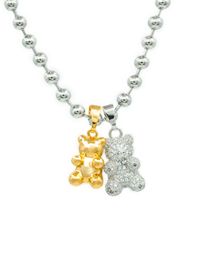 抱抱熊小熊项链女锁骨链颈链