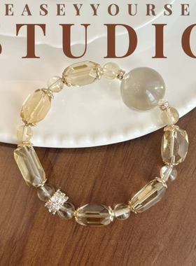 「召彩」夏苒原创设计多切割面黄水牛鼻孔大白水手串