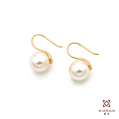 夏苒XIARAN「高跟鞋」法式优雅气质灰珠高跟鞋平衡木耳钉珍珠贝母