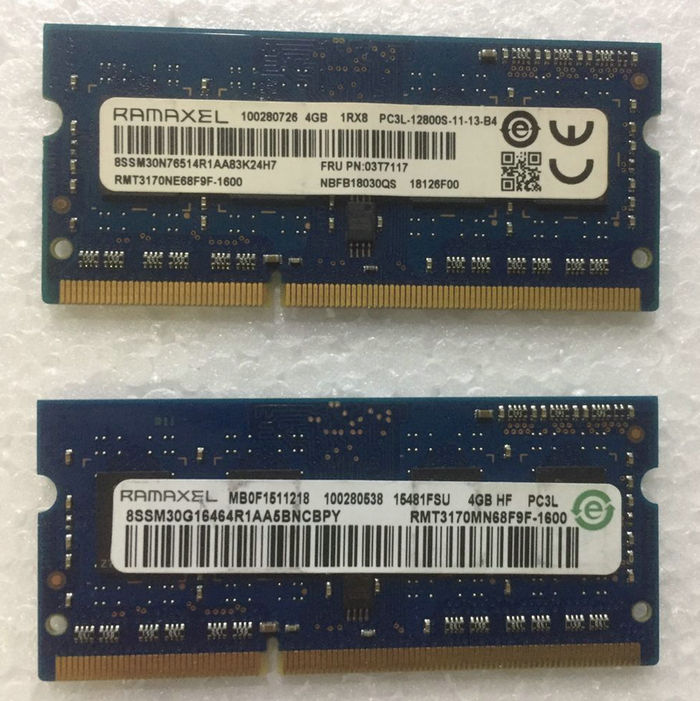 记忆科技Ramaxel DDR3L 1600 4G 1.35v 低压笔记本内存