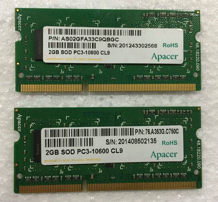 宇瞻Apacer 金典 DDR3 1333 2G SO-DIMM 笔记本内存