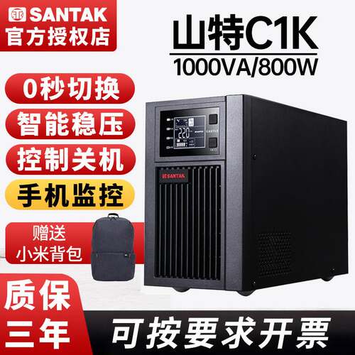 山特C1K/C2k/C3K在线式ups不间断电源1000VA电脑服务器备备用电源