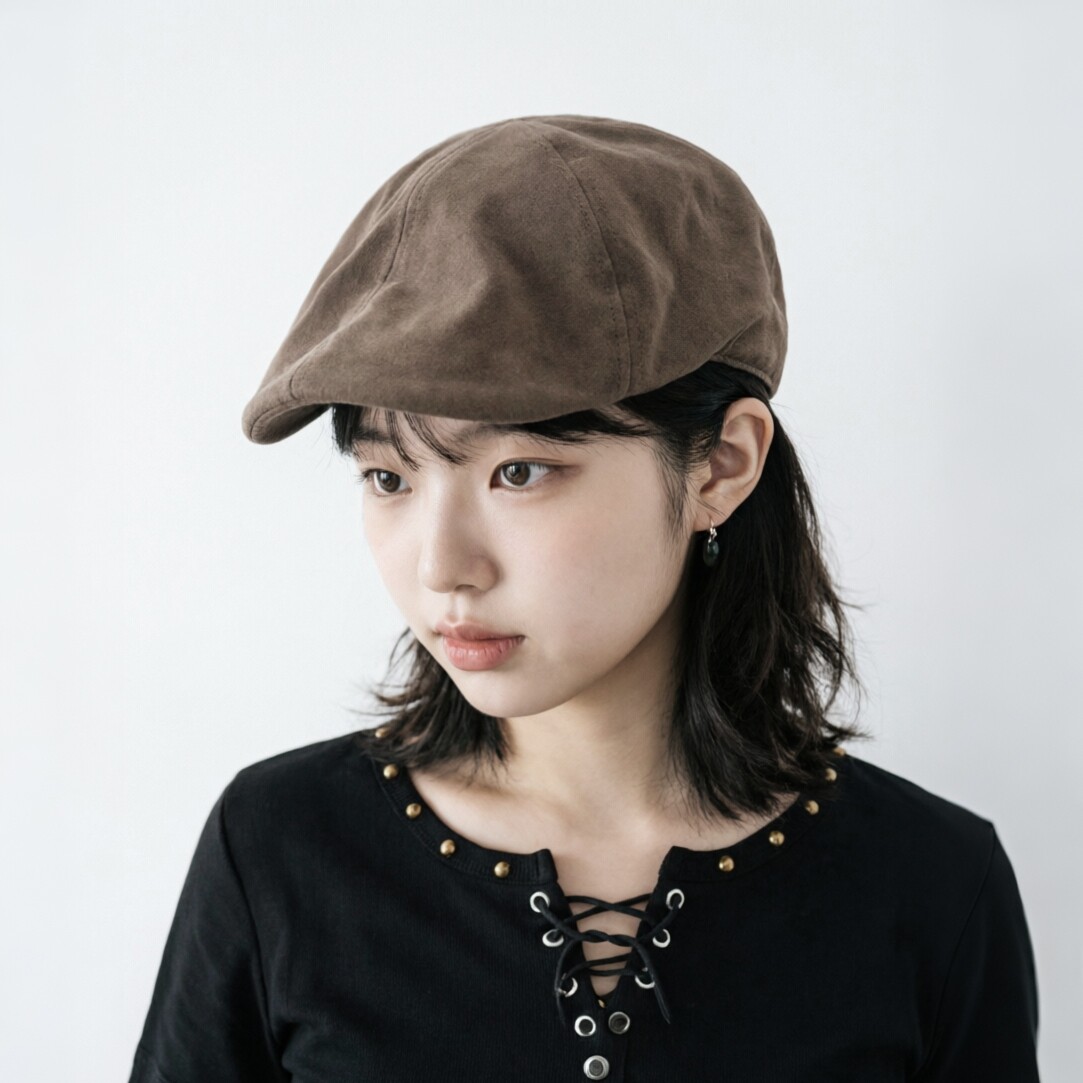 秋冬季麂皮报童帽老钱风画家帽男女美拉德前进帽英伦复古贝雷帽潮