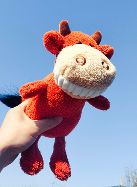 勇敢牛牛玩偶小牛公仔毛绒玩具可爱微笑大牙丑萌布娃娃生日礼物女