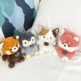 可爱香墩墩小动物毛绒玩偶公仔企鹅大象狐狸兔子摆件桌伴生日礼物