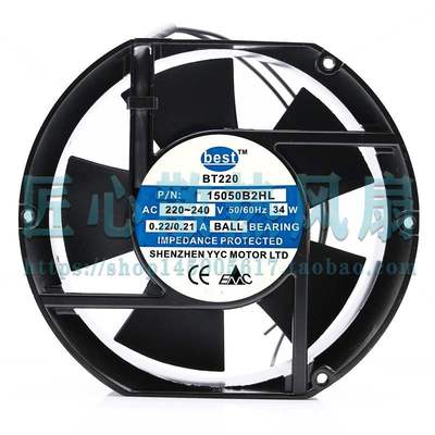 best BT220 15050B2HL AC 220V 34W 0.22/0.21A 17厘米散热风扇