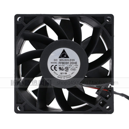 正品台达 FFB0912EHE 9038 12V 1.50A 9CM 暴力大风量双滚珠风扇