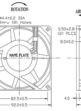三洋SANYO 109S092 200V 0.07A 9025 9CM 11W 铝框双滚珠散热风扇