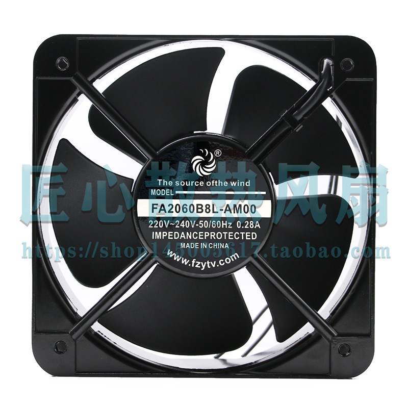 风之源 FA2060B8L-AM00 AC 220V 0.28A 200x200x60mm 四方形风扇