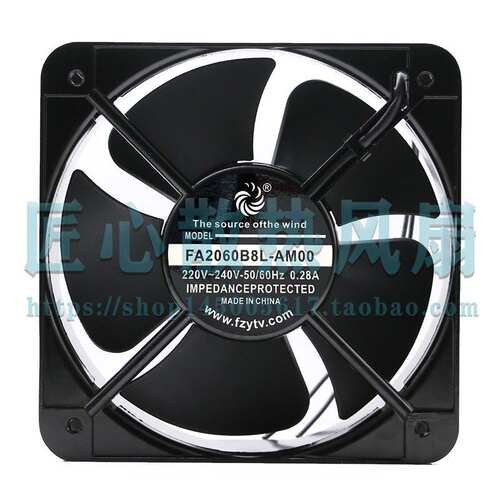 风之源 FA2060B8L-AM00 AC 220V 0.28A 200x200x60mm 四方形风扇