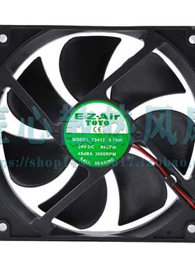 E.Z.Air TOYO T2412 5.76W 24V DC 88CFM 45DBA 3000 RPM散热风扇