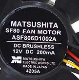 ASF806D1002A MATSUSHITA 12V 200mA 80*80*25 8厘米散热风扇