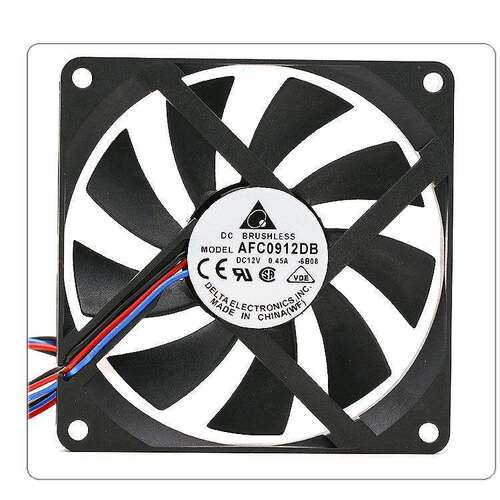 台达9015 9CM 双滚珠 12V 0.45A 四线PWM温控超薄风扇 AFC0912DB