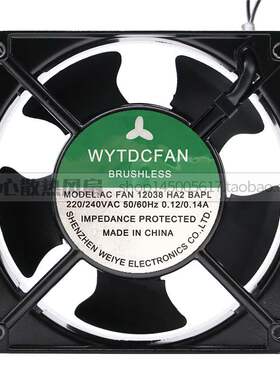 全新原装WYDCFAN ACFAN 12038HA2BAPL 220/240V 12CM 散热风扇