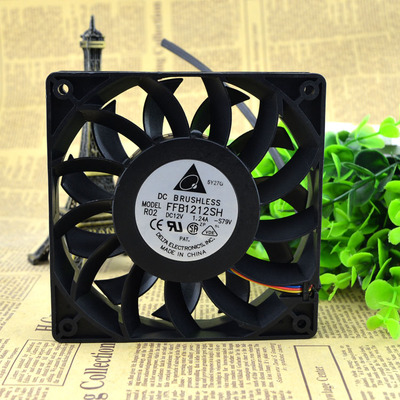 正品台达 FFB1212SH 12025 12V 1.24A 12CM/厘米高转速大风量风扇