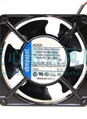 TYP 4606X 4606N 115V 原装正品德国EBM-PAPST 全金属耐高温风扇