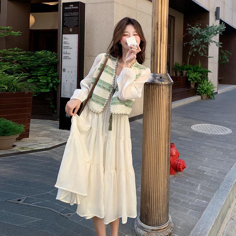 套装两件套洋质B176FNB6气年春秋装提升品套法长式气质两件连衣裙