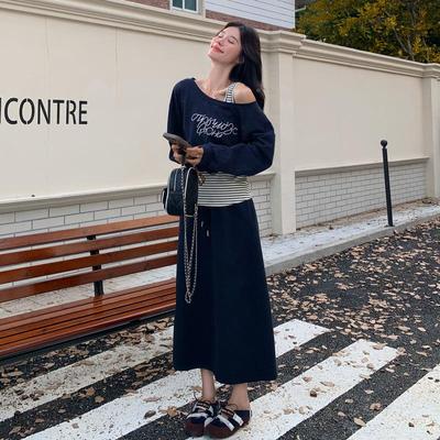 套装件套B093FN25气年春假两秋装新款减龄百搭两件卫衣洋+半身裙