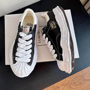 三原康裕溶解鞋贝壳头男女mmy2025新款帆布厚底增高真皮小白板鞋
