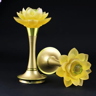 10.5寸13寸充电底座莲花灯佛供灯佛前供灯长明灯插电供佛灯定制