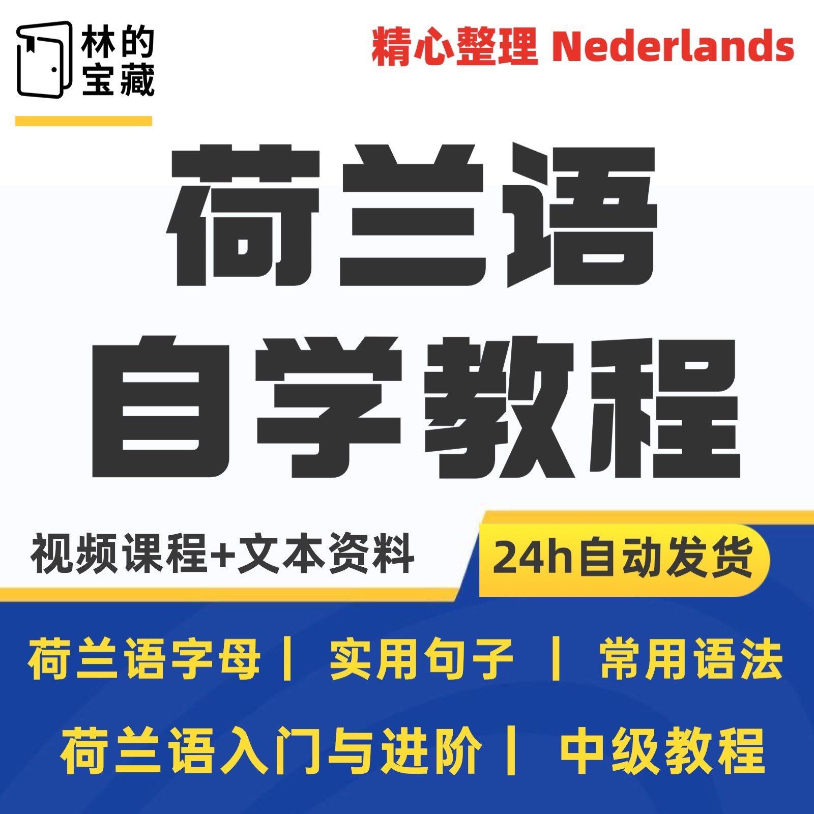 荷兰语教程视频自学零基础入门到精通音标发音语法口语听力自学课