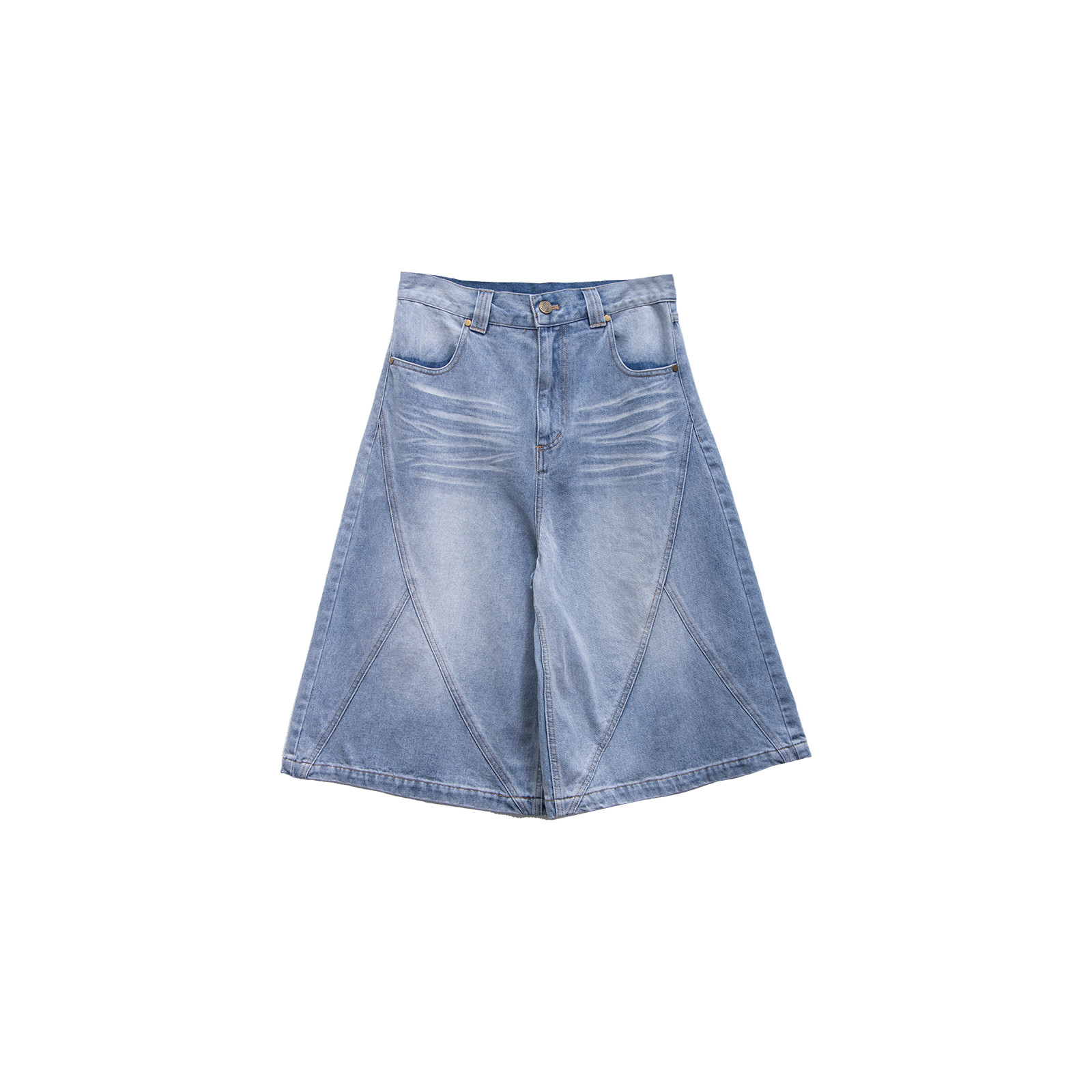 BSN1负一层【休闲牛仔裤】基础线夏季直筒休闲短裤宽松7分裤男