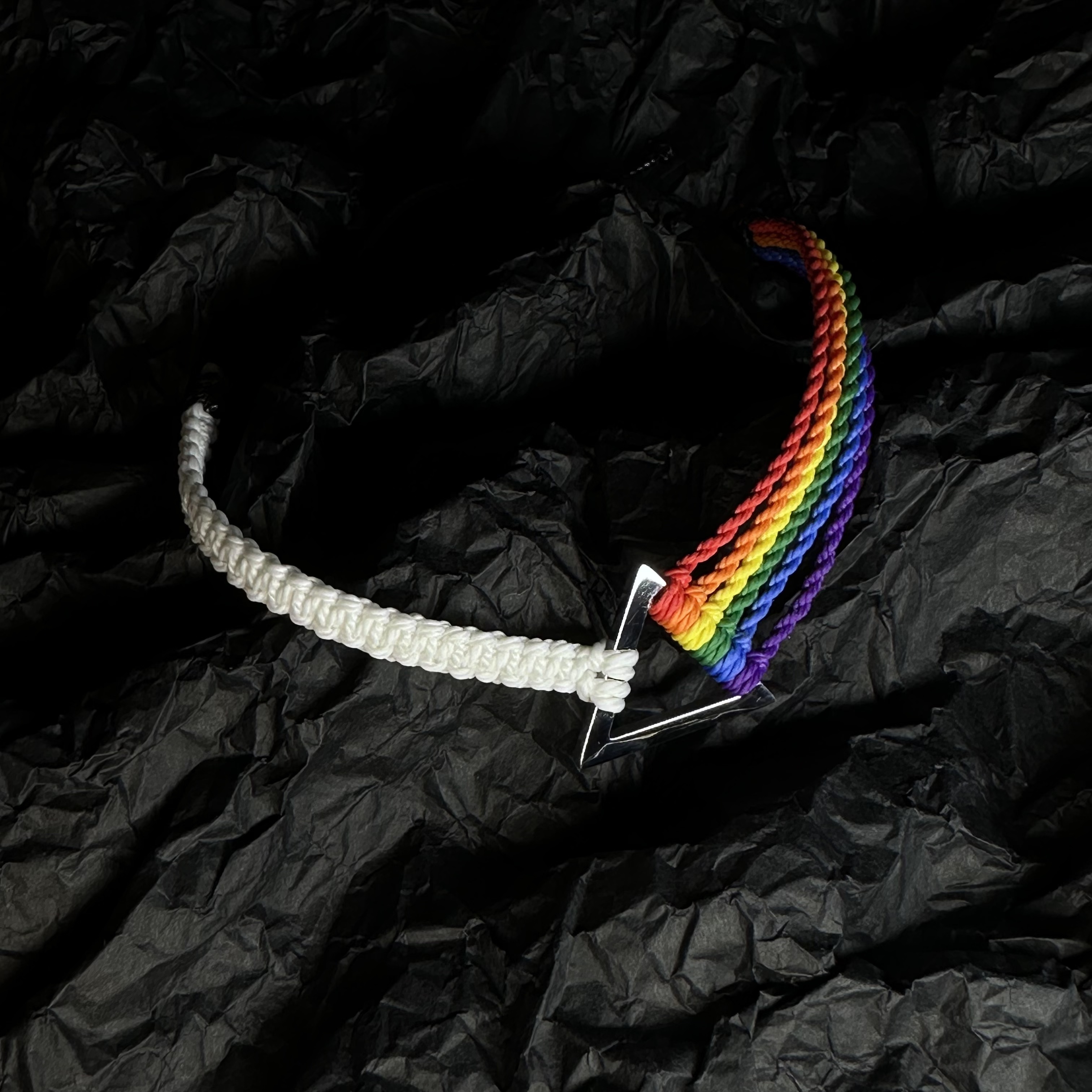 pink floyd 月之暗面摇滚手链彩虹男女 ins 潮酷朋克情侣手饰品