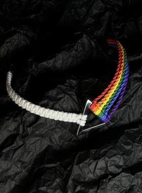 pink floyd 月之暗面摇滚手链彩虹男女 ins 潮酷朋克情侣手饰品
