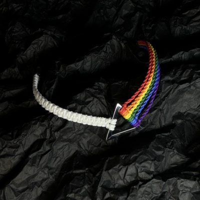 pink floyd 月之暗面摇滚手链彩虹男女 ins 潮酷朋克情侣手饰品