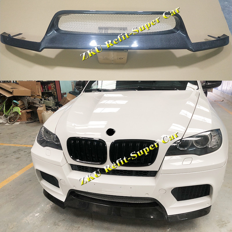 适用于宝马老款X5M E70 X6M E71改装 ARKYM款碳纤维前唇 下巴包围