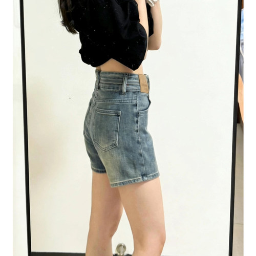 美式复古a字牛仔短裤2026夏薄款