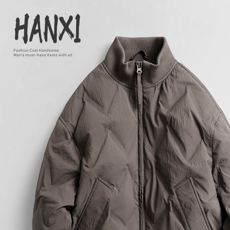 冬季2025新款轻便休闲通勤90白鸭绒外套轻商务立领保暖羽绒服男士